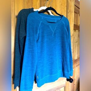 Icebreaker waffle merino wool sweatshirt teal small